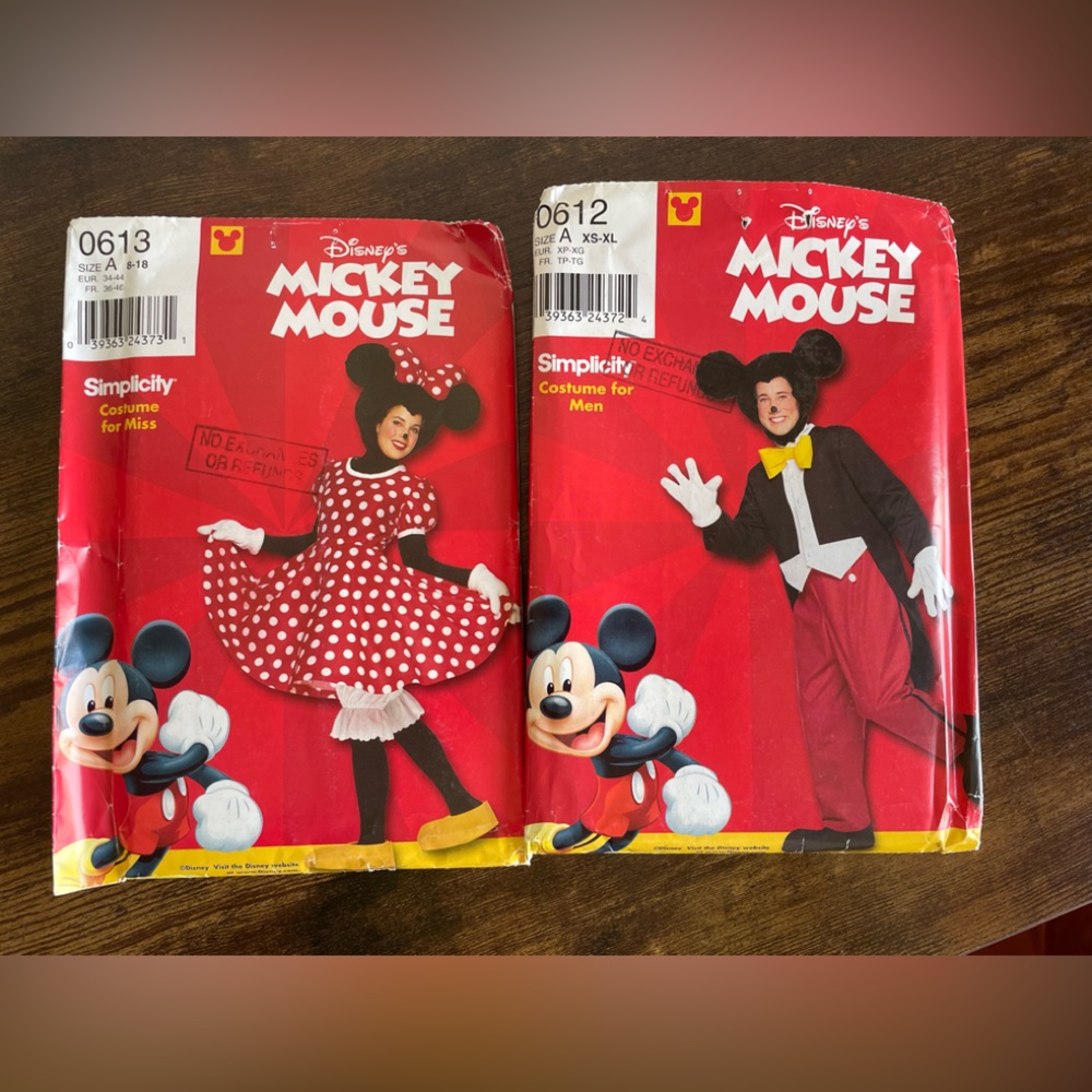 Disney Mickey and Minnie Costume Patterns